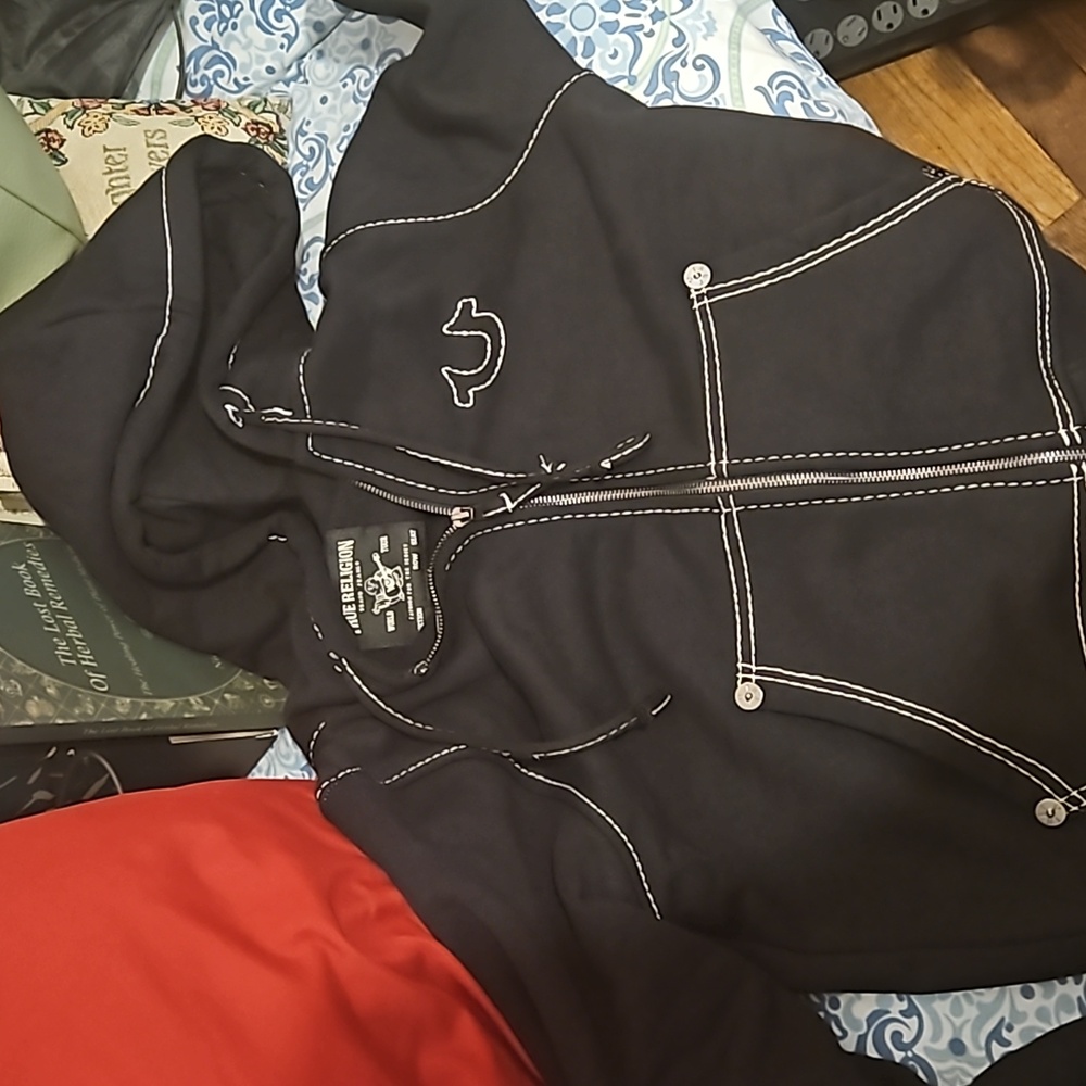 True Religion Big T Logo Stitch Hoodie